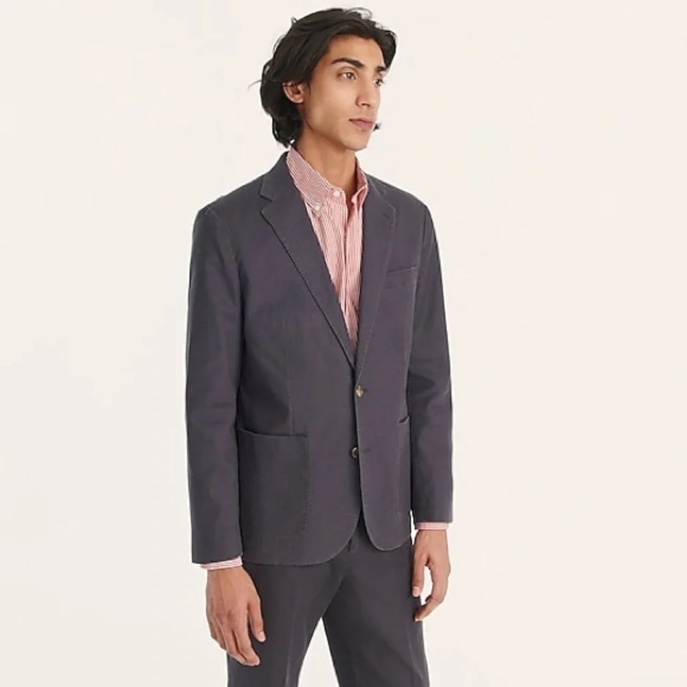 J Crew Slim-fit suit jacket in stretch hemp-organic cottonItem BC612